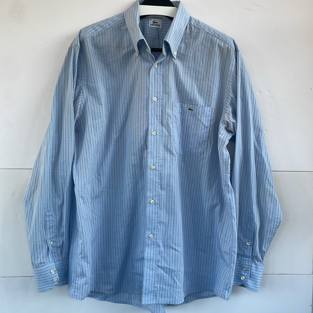 Lacoste Blue Striped Dress Shirt